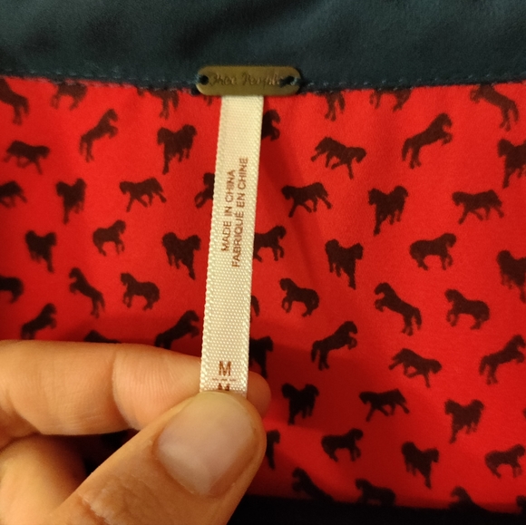 Free People Horse Print Loose for collared shirt - Picture 6 of 7